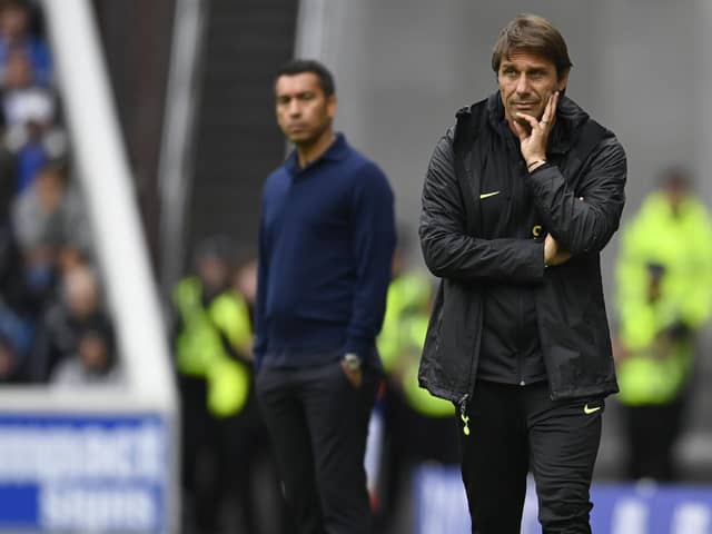 Tottenham manager Antonio Conte was back at Ibrox, where he won 4-0 with Juventus as a player in November 1995. (Photo by Rob Casey / SNS Group)