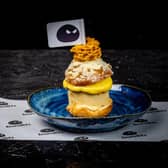 Honeycomb, banana and passionfruit curd bao