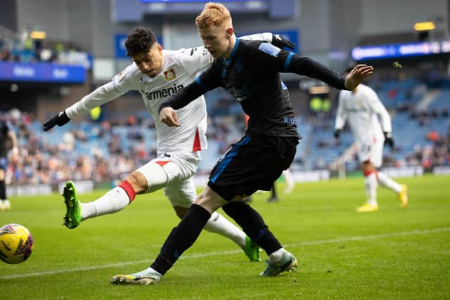 Adam Devine in action for Rangers during the friendly win over Bayer Leverkusen at Ibrox on Saturday. (Photo by Craig Williamson / SNS Group)