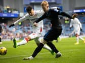 Adam Devine in action for Rangers during the friendly win over Bayer Leverkusen at Ibrox on Saturday. (Photo by Craig Williamson / SNS Group)