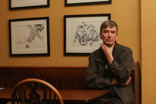 Author Ian Rankin in The Oxford Bar, Edinburgh, the pub where he started writing the John Rebus crime series in the 1980s. His lastest Rebus novel, Midnight and Blue, is published this month. Pic: Scott Louden. With thanks to everyone at The Oxford Bar, 8 Young St, Edinburgh EH2 4JB, (0131 539 7119)