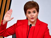 Nicola Sturgeon takes the oath before giving evidence to the Holyrood committee set up to investigate the Scottish government's handling of complaints made about Alex Salmond (Picture: Jeff J Mitchell/pool/AFP via Getty Images)