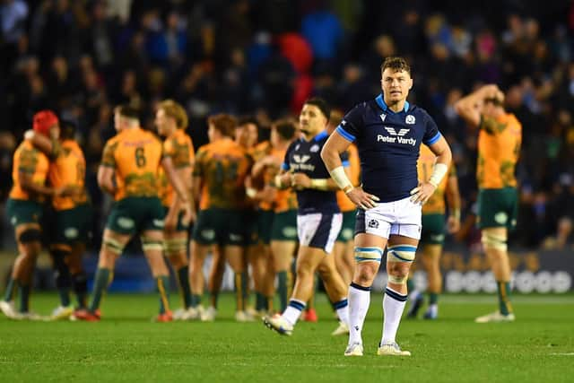 Smith looks on ruefully after Scotland's defeat at BT Murrayfield.