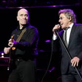 Wilko Johnson (left) with Roger Daltrey performing on stage during the Teenage Cancer Trust series of charity gigs, at the Royal Albert Hall, in London. Picture: PA