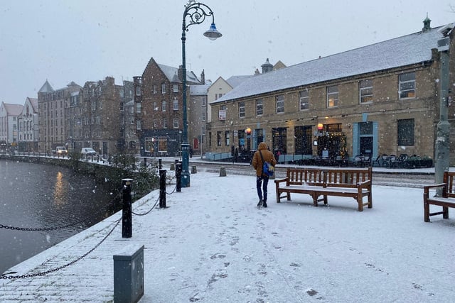 Snow at the Shore in Edinburgh