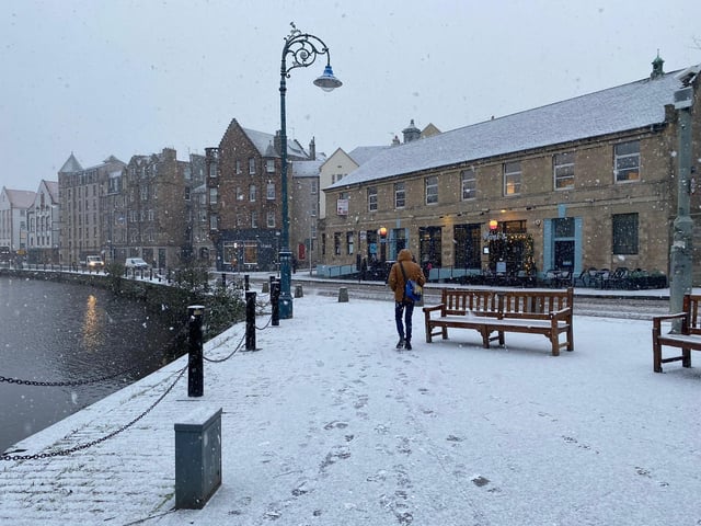 Snow at the Shore in Edinburgh