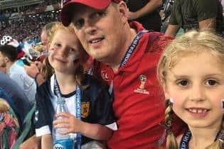 Family: Gordon is looking forward to taking his daughters Lottie and Susa to  Hampden