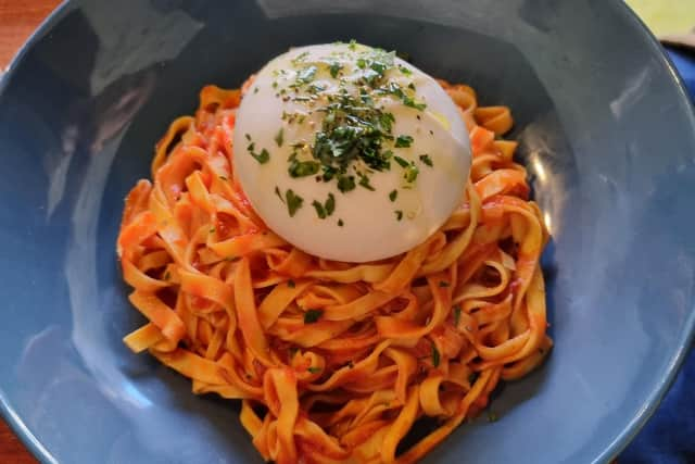 The Artisan Pasta Maker's tagliolini nduja e burrata