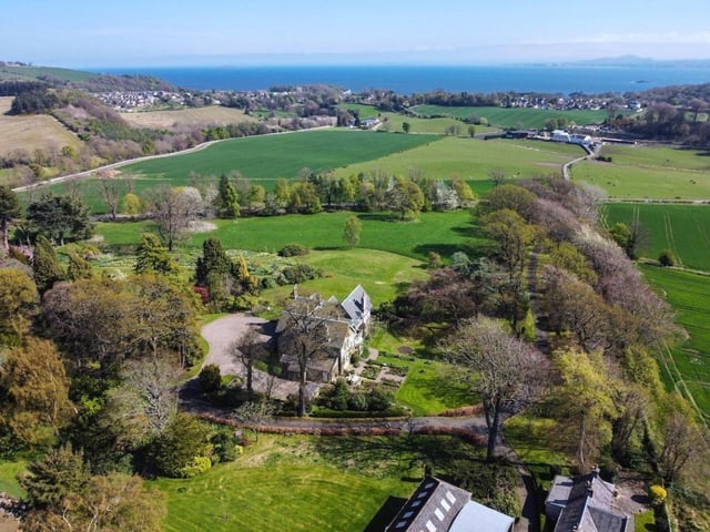 Aerial view towards Aberdour.