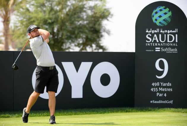Tyrrell Hatton in action during a practice round prior of the Saudi International powered by SoftBank Investment Advisers at Royal Greens Golf and Country Club in King Abdullah Economic City. Picture: Ross Kinnaird/Getty Images.