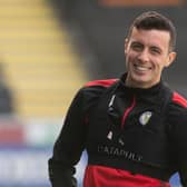 St Mirren captain Joe Shaughnessy in buoyant mood during a training session ahead of Sunday's Scottish Cup semi-final against St Johnstone. (Photo by Craig Foy / SNS Group)