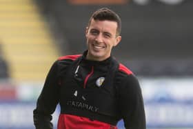 St Mirren captain Joe Shaughnessy in buoyant mood during a training session ahead of Sunday's Scottish Cup semi-final against St Johnstone. (Photo by Craig Foy / SNS Group)