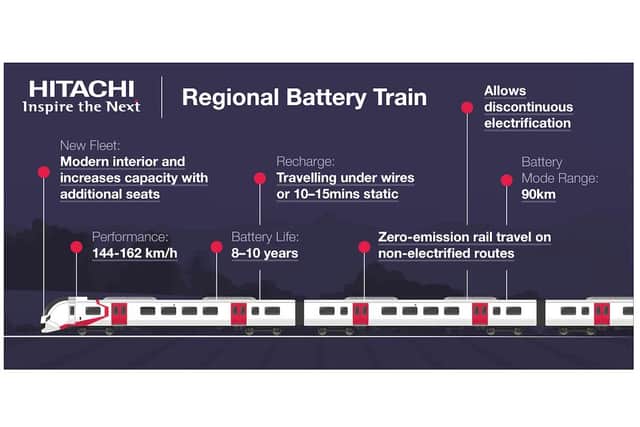 Scotland will see a phased shift to electric or hybrid trains, with large parts of the rail network electrified and other lines using battery-powered vehicles.