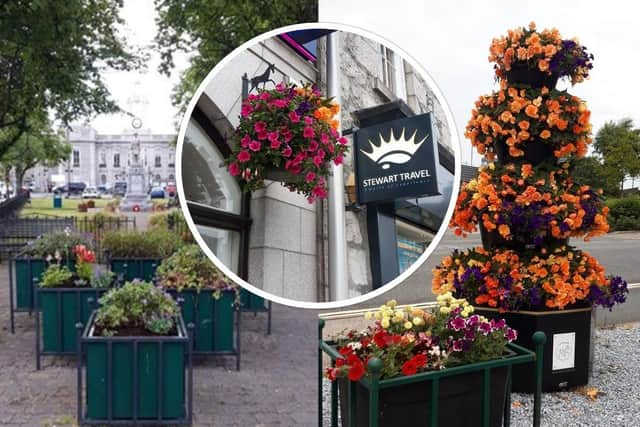 Planters and baskets throughout the town add a splash of colour. (Photos: Ian Mitchell IEI vice-chair)