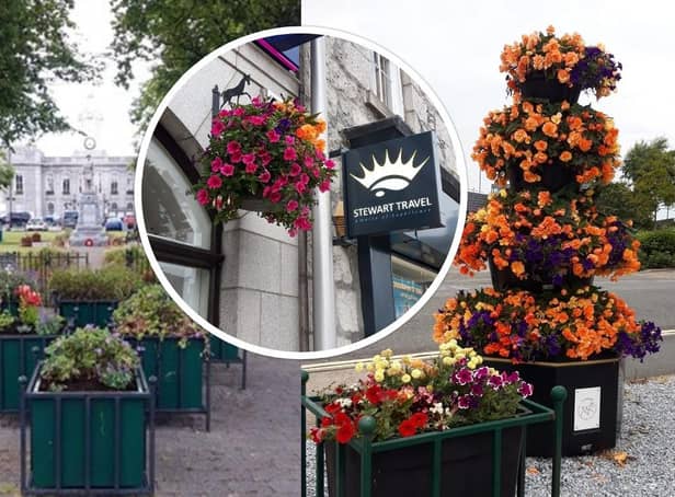 Planters and baskets throughout the town add a splash of colour. (Photos: Ian Mitchell IEI vice-chair)