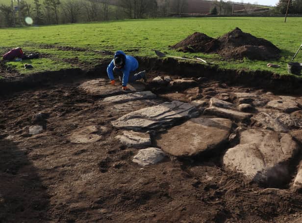 The excavation site where the "truly remarkable" discovery was made by archaeologists from Aberdeen University. PIC: Contributed.
