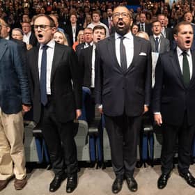 Tom Tugendhat (left) has been elimnated, leaving James Cleverly, Robert Jenrick, Kemi Badenoch battling it out