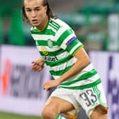 GLASGOW,  SCOTLAND  - OCTOBER 22: Diego Laxalt during the UEFA Europa League match between Celtic and AC Milan at Celtic ParkOctober 22, 2020, in Glasgow, Scotland. (Photo by Craig Foy / SNS Group)