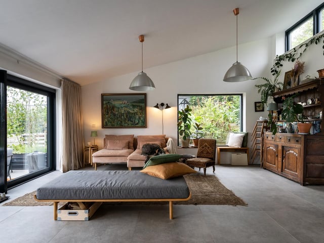 The house had been derelict for years and the couple performed a major restoration on the cottage including a contemporary extension. Mixing antiques and contemporary designs throughout, Pentland View is also a zero carbon home with insulation, underfloor heating, solar panels with sustainability at its heart.