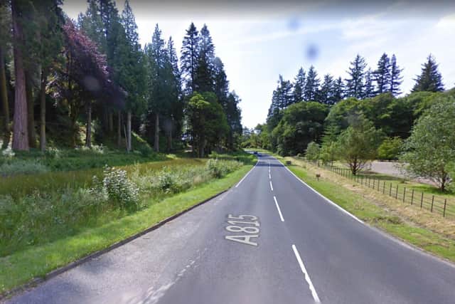 Police closed the A815 road near Benmore Park, after a crash which killed one and left another in critical condition.
