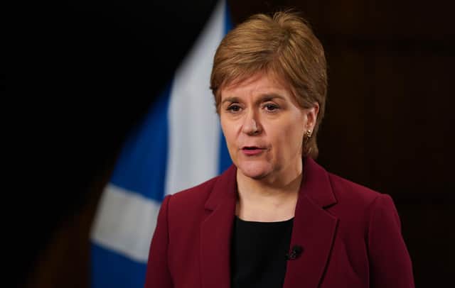 Nicola Sturgeon delivering her New Year's message.