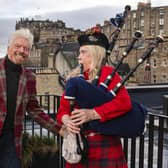 Sir Richard Branson and piper Louise Marshall mark the opening of the new Virgin Hotels Edinburgh development in the Old Town. Picture: Euan Cherry/PA Wire