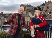 Sir Richard Branson and piper Louise Marshall mark the opening of the new Virgin Hotels Edinburgh development in the Old Town. Picture: Euan Cherry/PA Wire