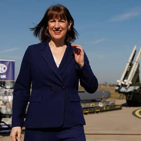 Chancellor of the Exchequer Rachel Reeves, who is responsible for UK defence spend, poses at RAF Northolt in Ruislip, west of London (Picture: Dan Kitwood / Pool / AFP)