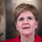 First Minister Nicola Sturgeon speaking during a press conference at Bute House in Edinburgh where she has announced that she will stand down as First Minister of Scotland after eight years.