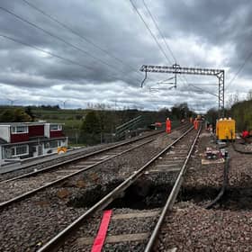 The sinkhole was discovered by track engineers on April 21 and the line has been closed to allow investigation work to be undertaken