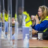 Election staff prepare to count the ballots at Ingliston near Edinburgh (Picture: Lisa Ferguson)
