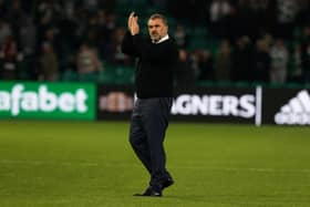 Celtic boss Ange Postecoglou applauds the Parkhead support after the 3-0 second-leg victory over Jablonec. Picture: SNS