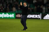Celtic boss Ange Postecoglou applauds the Parkhead support after the 3-0 second-leg victory over Jablonec. Picture: SNS