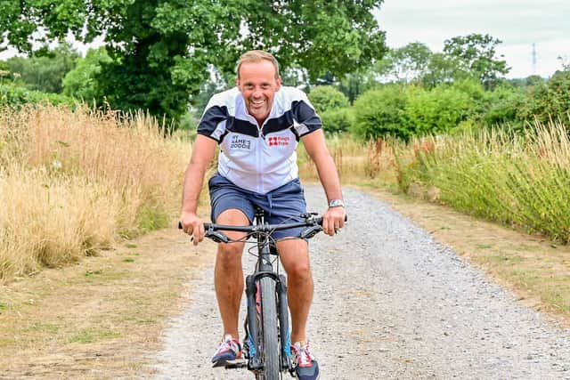 Photo issued by My Name'5 Doddie Foundation of father of three James Clarke, who was diagnosed with motor neurone disease (MND) last year and has pledged to pick up the ball and raise funds to try to find a cure for the condition after the death of Doddie Weir.