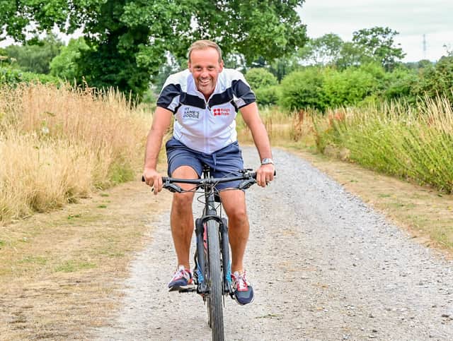 Photo issued by My Name'5 Doddie Foundation of father of three James Clarke, who was diagnosed with motor neurone disease (MND) last year and has pledged to pick up the ball and raise funds to try to find a cure for the condition after the death of Doddie Weir.