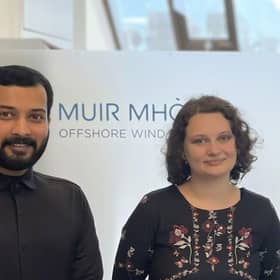 Filoteea Moldovan (R) and Shahim Asad (L) are both studying for their Masters degrees at the University of Strathclyde in Glasgow