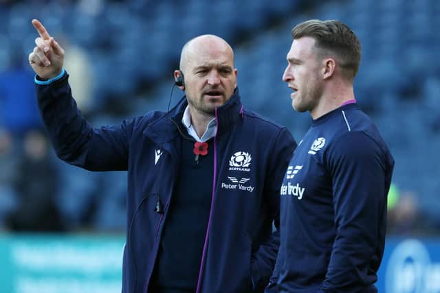 Scotland head coach Gregor Townsend has lauded Stuart Hogg's achievement in becoming the most capped male full-back in tier-one Test rugby.  (Photo by Craig Williamson / SNS Group)