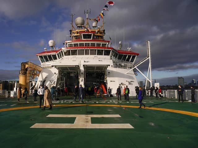 Britain's new polar ship RRS Sir David Attenborough will make a special visit to London Greenwich from 28-30 October. Photo: AP Photo/Alberto Pezzali.