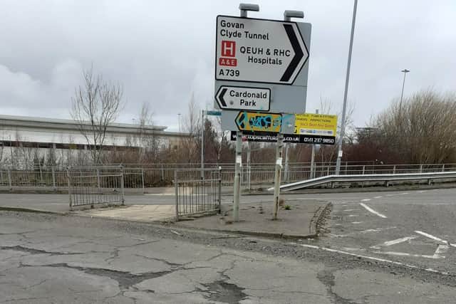 Fifty Pitches Road road in the Cardonald area of Glasgow. Picture: Potholes Make Glasgow