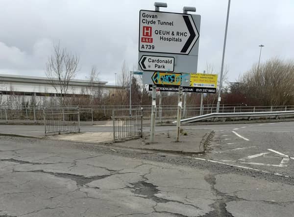 Fifty Pitches Road road in the Cardonald area of Glasgow. Picture: Potholes Make Glasgow