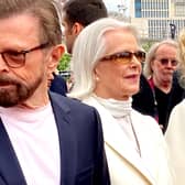 Benny 'photobombs' Bjorn, Anni-Frid and Agnetha at the opening of ABBA Voyage  Photo: Liam Rudden