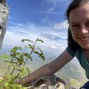 Sarah Watts with a Rowan at 1,150m on Sgurr nan Ceathreamhnan (pic: Sarah Watts)