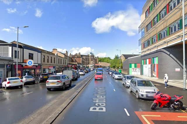 Battlefield Road in Glasgow has been cordoned off while police attend an ongoing incident