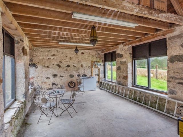 Barn interior.
