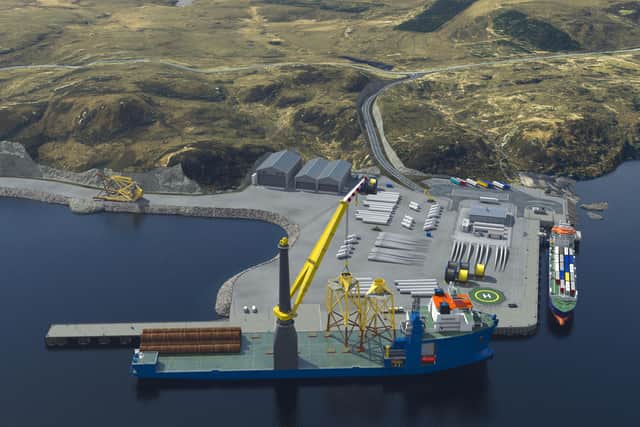 An image of how the Stornoway Deep Water Terminal should look like when completed. Image: IKM 3D Animation Services