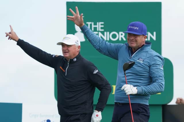 Greig Hutcheon played with fellow North-East man Paul Lawrie in the third round of last year's Senior Open presented by Rolex at Royal Porthcawl. Picture: Phil Inglis/Getty Images.
