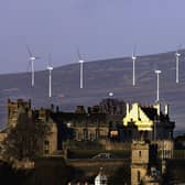 Wind turbines on the hillside behind Stirling Castle (Picture: Jeff J Mitchell/Getty Images)