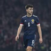 Kieran Tierney in action for Scotland who now depend on his presence more than any other player. (Photo by Craig Foy / SNS Group)