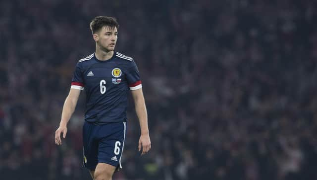 Kieran Tierney in action for Scotland who now depend on his presence more than any other player. (Photo by Craig Foy / SNS Group)