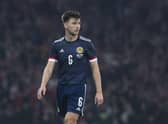 Kieran Tierney in action for Scotland who now depend on his presence more than any other player. (Photo by Craig Foy / SNS Group)